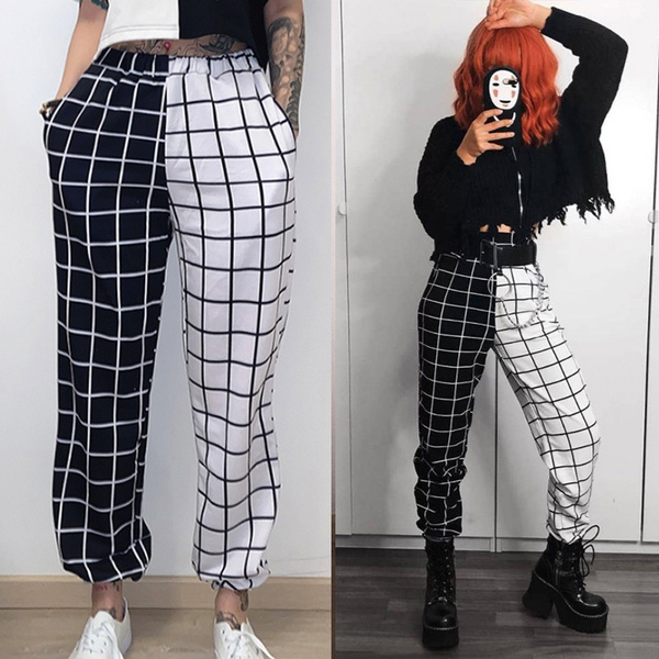 Black and White Gingham Pants - Trouser Pants - High Waisted Pant - Lulus